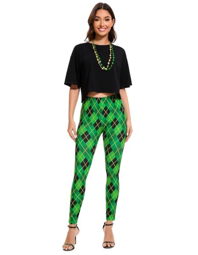 Image of sissycos Women's 80s Leggings Neon Artistic Splash Printed Buttery Soft Stretchy Pants