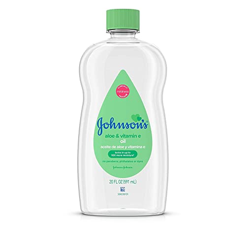 JOHNSON'S Aloe Vera & Vitamin E Baby Oil 20 oz (Pack of 4)