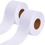 JIYUANCH 2 Rolls Fusible Batting Tape for Quilting -2 Inches x 30 Yards White Batting Seam Tape, Fusible Sheer Binding Tape for Batting Quitting Sewing