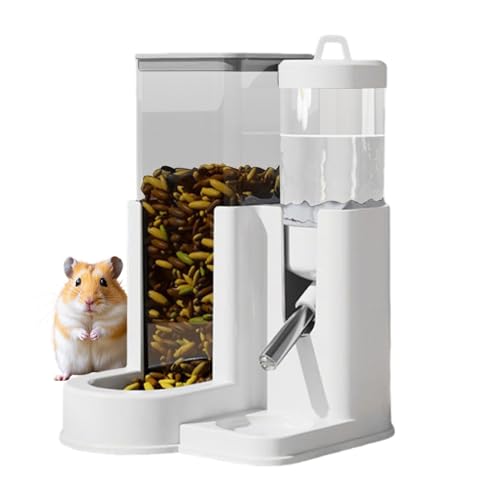 Hozaenwa Bebedero para Hámster | Bebedero para Mascotas Pequeñas - Doble Función Automático para Comida y Agua de Mascotas Pequeñas para Conejos Enanos Hámster Chinchilla y Otros Roedores