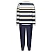 Women's Winter Fuzzy Pajamas Set Long Sleeve Fleece Soft Striped Pjs Top & Pants Sleepwear 2Pcs Lounge Sets with Pockets
