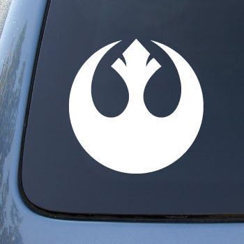 Rebel Alliance Inspired Car Laptop Window Die- Cut Vinyl Decal Sticker Color: White, Size 5" Inches