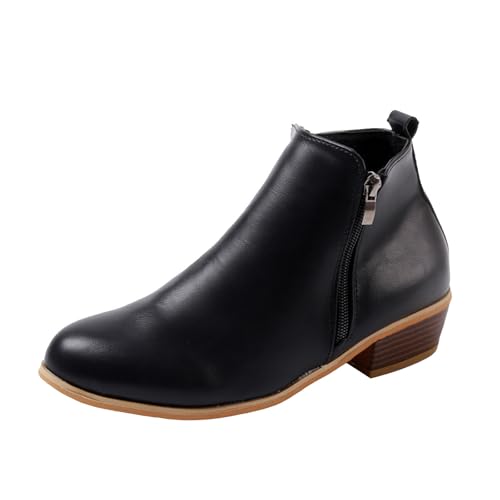 Ctreela Womens Chunky Low Heel Boots