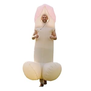 AirSuit® Aufblasbares Kostüm Riesiger Penis | Ausgefallenes Auflbaskostüm | Premium Qualität | Größe Erwachsene 160 bis 190cm | Polyester | Angenehm tragbar| Resistent| Mit Aufblassystem| OriginalCup®
