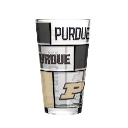 Image of Logo Brands NCAA oz Stained Glass Pint Glass - 3D Embossed Logo & Bold Team Colors - Durable Sports Fan Beer Glass for Home, Bar & Tailgates
