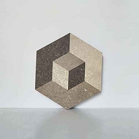 COLAMO Luxury Peel and Stick Backsplash,Faux Stone Large Hexagon Adhesive Smart 3D Tile,Waterproof Geometric Grain Look,Stick on Accent Wall for Kitchen,Bathroom,Living Room,Fireplace(10,Grey Brown) Cover