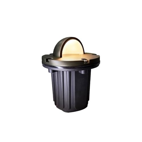 MALORY Low Voltage Landscape Well Lights, （6‘’H 12V Brass Top Cover Outdoor In Ground Lights,Landscape Lighting for Pathway, Driveway and Garden (Beacon Top, 1-Pack Without Bulb) 1-pack with