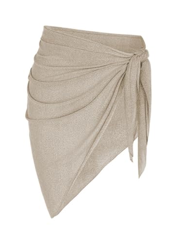 Image of ZAFUL Women's Sarong Coverups Beach Wrap Sheer Bikini Cover Up Mini Skirt | Wraps Swimwear, Cover Ups for Swimwear, Multi-Wear, Texture, Floral