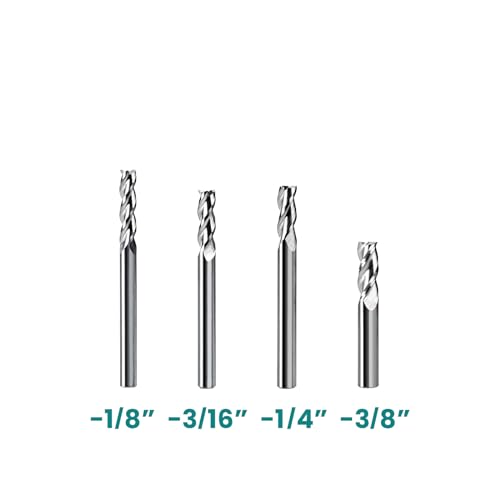 Image of NZ 3 Flute 1 /4 inch Carbide Square End Mill, 5PCS | Milling Cutter for Machining Alloy Steel, Aluminum Alloy, Copper Alloy