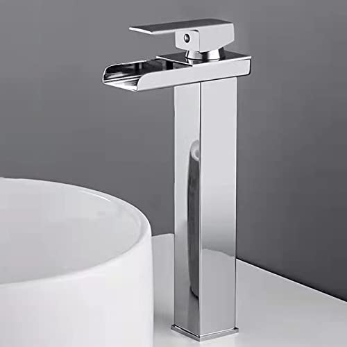Robinet cascade pour vanité de salle de bain moderne et vasque compacte