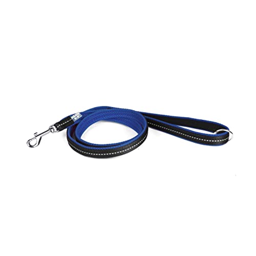 Julius-K9, Guinzaglio IDC Powair, Taglia: 1,2 m con maniglia e moschettone piccolo, Blu