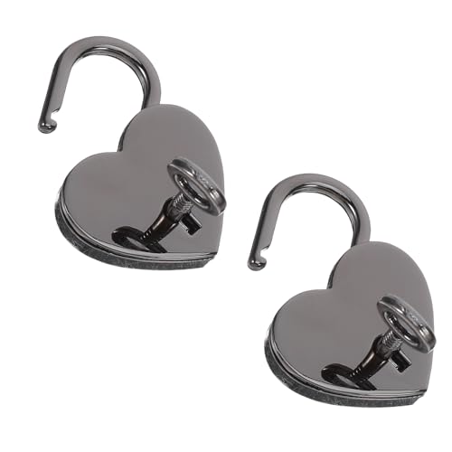 ULTECHNOVO 2pcs Mini Heart Shaped Keyed Padlocks, Small Alloy Decorative