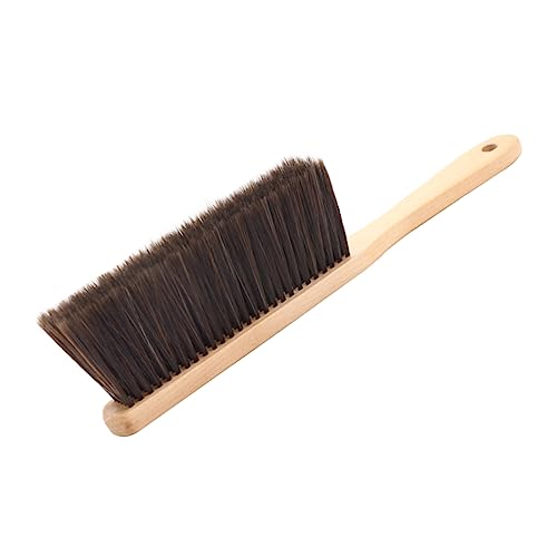 GOOHOCHY Dust Brush with Wooden Handle Lightweight Handheld Bed and Sofa Cleaning Brush for Furniture and Office Desks Compact Design with Hanging for