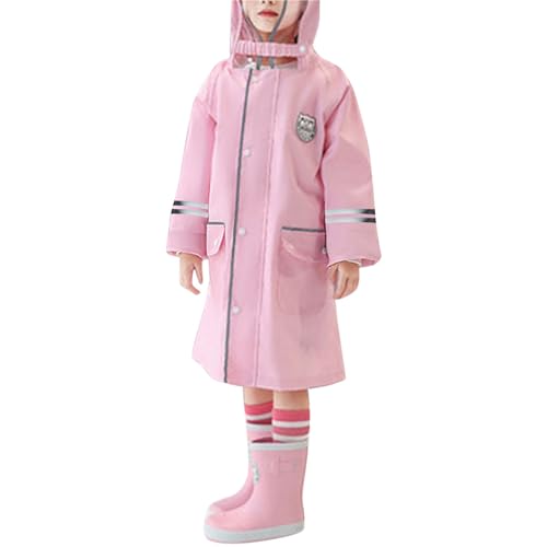Toddler Raincoat Rain Poncho Boys Girls Kids Pockets Long Sleeve Windproof Rainproof Mudproof Outdoor