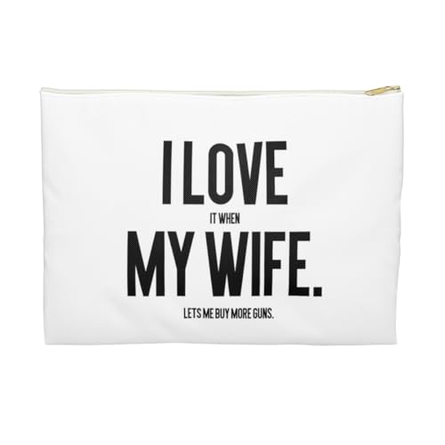 3dRose I Love It When My Wife Lets me Buy More Guns - Gun Lover Accessory Pouch Small