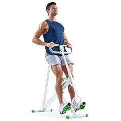 Sunny Health & Fitness Row-N-Ride Squat Assist Trainer für Gesäßmuskeln und Ganzkörper-Cardiotraining mit einstellbarem Widerstand, aufrechtes Row-N-Ride™-Trainingsgerät in Grün – Nr. 077GR