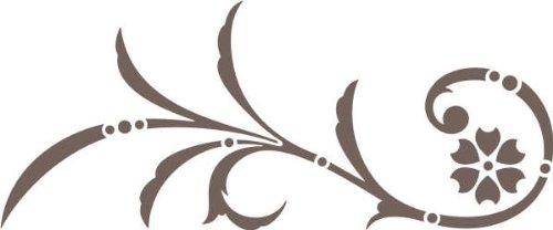 INDIGOS UG Wall Sticker, Wall stickers – E29 Tribal/Delicate plant with Large Flower and Dots Abstract Art Decorations, Vinyl, brown, 40 x 16 x 1 cm