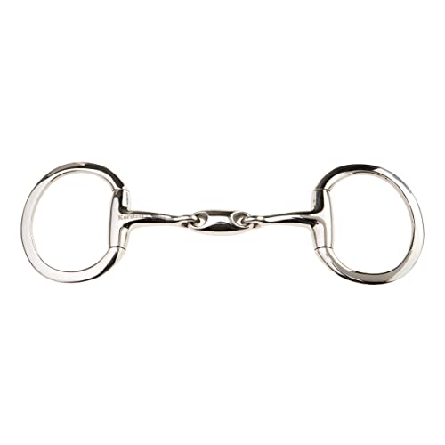 JP Korsteel Stainless Steel Oval Link Eggbutt Snaffle Bit, 5.5"