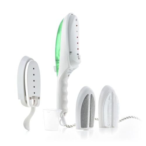 InnovaGoods® Plancha Vertical Vapor| Plancha Ropa, Vaporeta, Centro Planchado, Plancha Vapor Vertical, Quitapelusas, Blanco, Verde