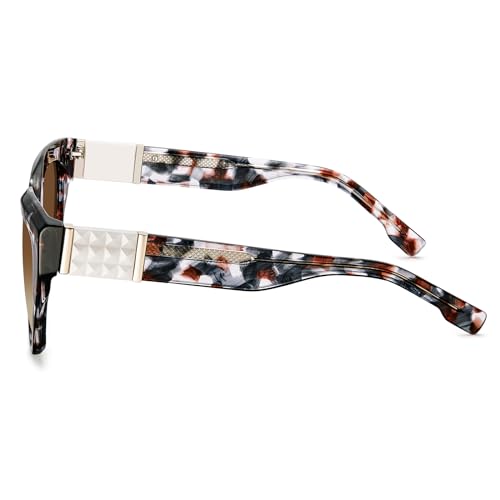 CARFIA Acetate Cat Eye Women's Sunglasses Polarized UV Protection, Retro Stylish Sunnies for Hiking Driving Daily Wear CF10184