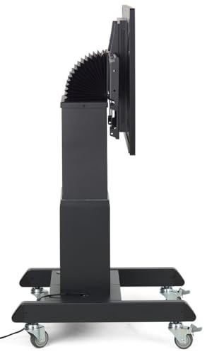 Image of Displays2go 43 inch Touchscreen Digital Signage Stand | Motorized Height Adjustable Display with Android OS & Wheels, DP043TLB