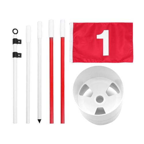 kowaku Golf Flag Golf Putting Green Flag and Hole Cup Practice Golf Flag and Cup Golf Flagpoles for Backyard Indoor Outdoor, High Cup