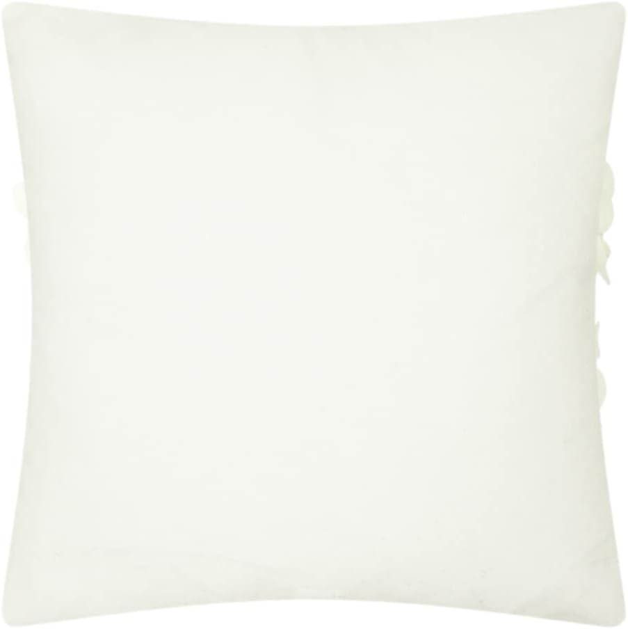JWH Handmade 3D Flower Throw Pillow Covers Decorative Floral Accent Pillow Cases Velvet Cushion Cover for Car Bed Couch Bedroom Decor 18x18 Inch Cream White