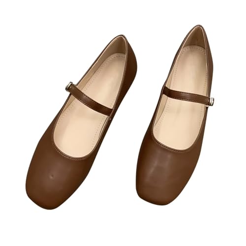 WENJIAZHIZHI Women's Round Toe Mary Janes Cute Bow Ballet Flats Elegant Low-Heel Girls Dress Shoes Wedding Slip-ons