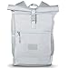 HUBAG Rolltop Rucksack - Rollrucksack grau aus Recycelten PET-Flaschen - Unisex Rucksack mit Laptopfach & USB-Anschluss - Freizeit, Job, Schule, Uni Rucksack - Wasserabweisend