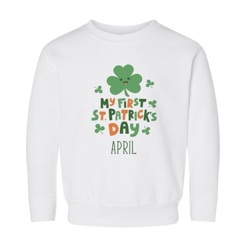 My First St. Patrick's Day April Kids Sweatshirt Toddler 3T White