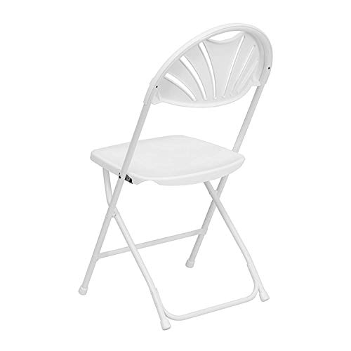 Flash Furniture 8 Pack Hercules Series 650 Lb. Capacity White Plastic Fan Back Folding Chair #TOP4