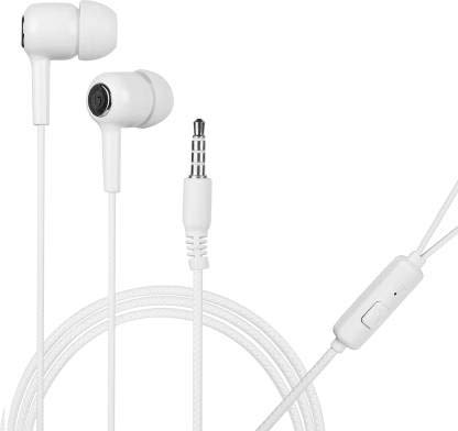Meyaar Hitage 276 Rich Bass Metal Earbuds with HD Sound Heavy BASS Wired Headset with Mic (White, in The Ear) (White)