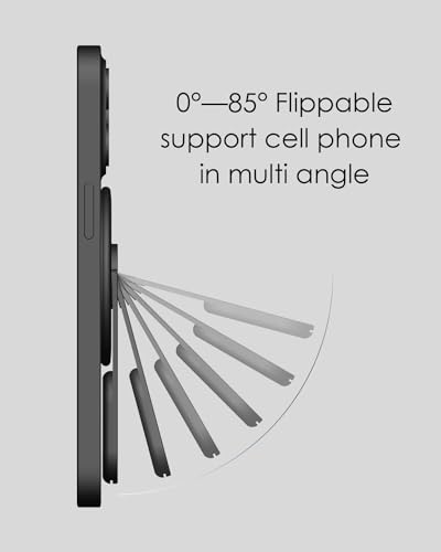 Aulumu G05 [4-in-1 MagZero] Mag Safe Phone Grip Stand [𝟮𝟬𝟮𝟯 𝙐𝙣𝙞𝙦𝙪𝙚 𝘿𝙚𝙨𝙞𝙜𝙣] Removable 360° Adjustable Phone Kickstand with Box Opener, Compatible with iPhone 14&13&12 Series (Black)