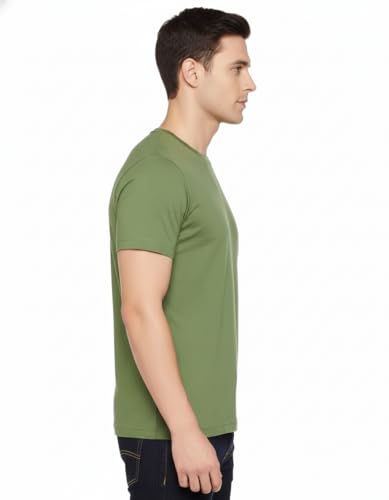 Image of Men's Navy Blue Polo T-Shirt, Half Sleeve, Solid Cotton Blend, Regular Fit, Casual