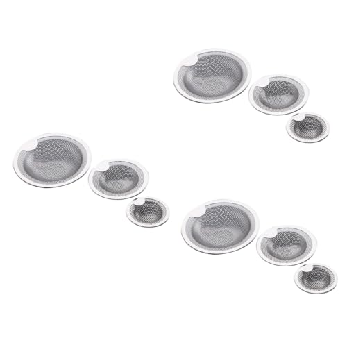 Mipcase 3sets Essential Bathroom Kitchen Tool Stainless Steel Drain Filter Net Hair Catcher Durable Easy to Use 3pcs*3