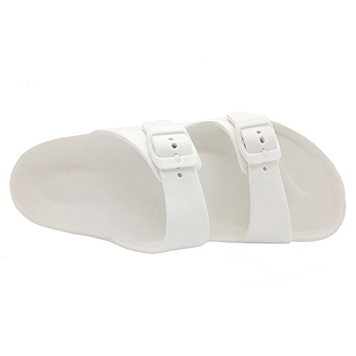 Luffymomo Adjustable Slip On Eva Double Buckle Slides For Womens(9 M Us White) #TOP2