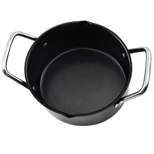 STAHAD Olla de Estofado de Acero al Carbono 24 Cm Asa Resistente para Cocinar Sopa y Guisos, Olla Antiadherente para Cocina Doméstica y Actividades al Aire Libre