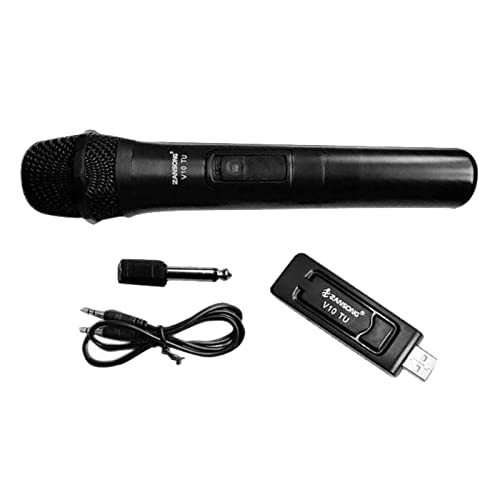 Micrófono Inalámbrico, Sistema de Micrófono de Mano Inalámbrico VHF con Receptor, de 260 Pies, Enchufe de 3,5 Mm / 6,35 Mm, para Karaoke, Ampl