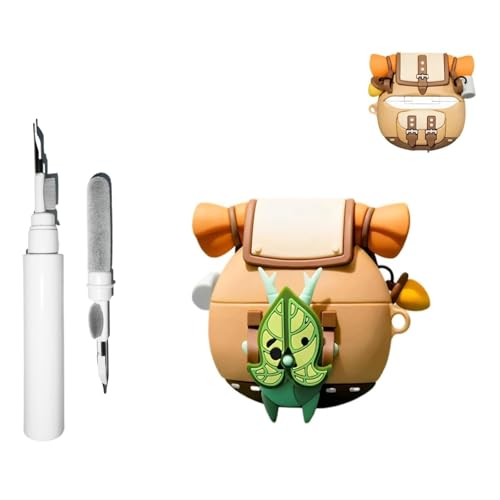 Funda Korok de silicona 3 en 1 compatible con Airpods 4 con llavero, bonita funda protectora de anime Yahaha con kit de limpieza compatible con AirPods 4 con cancelación activa de ruido