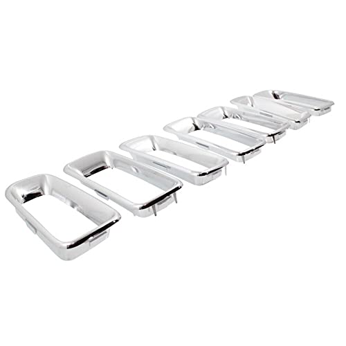 Image of Compatible with Jeep Compass 2011-2016, Car Accessories Black Chrome Front Grille Vent Hole Frame Trim Grille Trim shapeing Insert, Replace 68109865AA, Chrome /Black, 7 PCS
