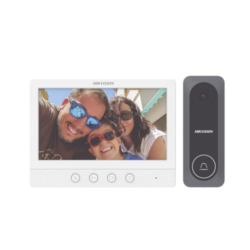 Image of HIKVISION Analog Video Door Phone /Bell with 7 inch TFT LCD Screen Wired | 1080p HD Resolution | One Touch Call Button | BuiltIn Mic & Loudspeaker| One Touch Unlock | Plug & Play | (DS-KIS212)