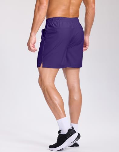 Image of GGJ Men's Lightweight Athletic Shorts with 2 Zipper Pockets 7 inch /9 inch /5 inch Gym Workout Running Quick Dry Tennis Shorts for Men
