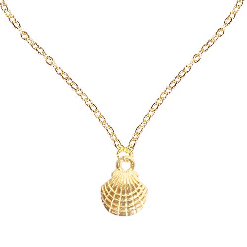 Shining Jewel Gold Plated Fashionable Designer Stylish Sea Shell Oyster Pendant with Chain for Women & Girls (SJ_2904)