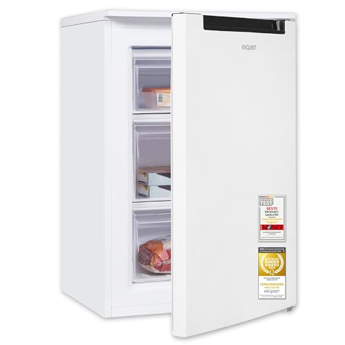 Exquisit Gefrierschrank | 87 l Nutzinhalt, 85,5 cm Höhe, Energieklasse C, 40 dB(A) | 4-Sterne-Gefrieren, manuelle Temperaturregelung, manuelles Abtauen, wechselbarer Türanschlag | GS581-040Cweiss
