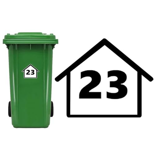 4-Teiliges Set Personalisierte Mülltonnenaufkleber Wetterfest Aufkleber mülltonne mit Hausnummer und Straßenname Personalisierte Mülltonnen Aufkleber für Wheelie Bins 140 x 150 mm/150x190mm