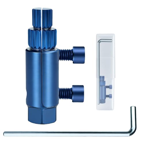 Image of Pipe Nipple Remover Tool, 1 /2 to 1 Inch Adjustable Broken Pipe Thread Remover, Reverse Groove Internal Pipe Wrench for Removing Rusted Pipes, Shower Arms, Tub Spout Fittings and Plumbing Threads, Blue