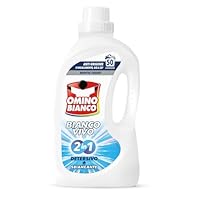 Omino Bianco – Detersivo Lavatrice Liquido Bianco Vivo 2in1 con Sbiancante, 50 Lavaggi, Azione Anti-Grigiore e Ingiallimento, Efficace a 20°, Rispetta Tessuti e Colori, 2000 ml