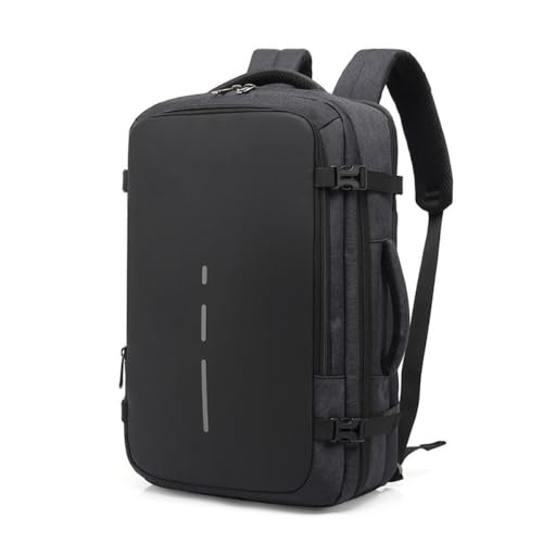 Sac à dos noir pratique à compartiments multiples pour ordinateur et effets personnels - 2