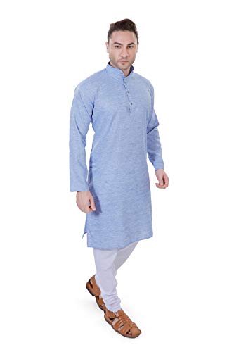 Image of Amazon Brand - Anarva Men's Pastel Linen Kurta Pyjama Set