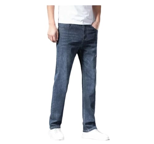 Men's Straight Casual Jeans Classic Comfortable No Ironing Stretch Denim Trousers